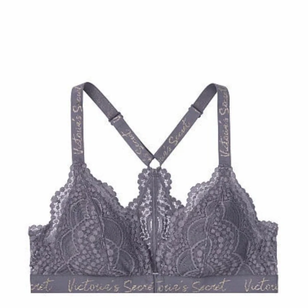 Victoria's Secret Lace Bralette - Charcoal Gray Sz L